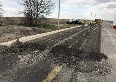 A rural road outside of Grimes, Iowa, in the middle of a grading project by LEE Chamberlin.